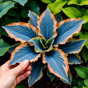 Хоста Океан Вью купить по цене от 960р. в интернет-магазине «Посадика» с доставкой почтой в в Заринске и по всей России – [изображение №1].